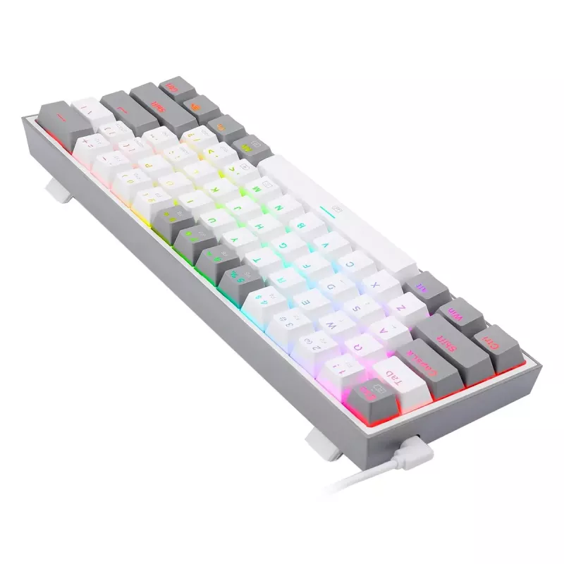 Mechaninė klaviatūra REDRAGON K617-RGB Fizz, laidinė USB, pilka balta