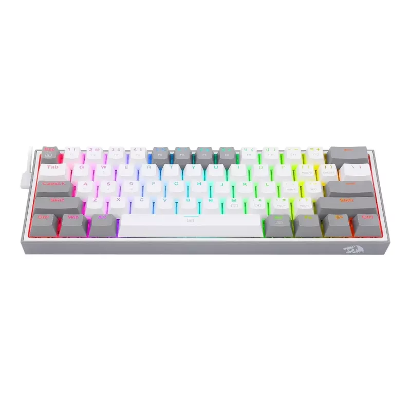 Mechaninė klaviatūra REDRAGON K617-RGB Fizz, laidinė USB, pilka balta
