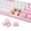 Mechaninė klaviatūra REDRAGON K617-Fizz RGB — laidinė USB, rožinė/balta, 1,5 m laidas