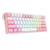 Mechaninė klaviatūra REDRAGON K617-Fizz RGB — laidinė USB, rožinė/balta, 1,5 m laidas