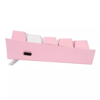 Mechaninė klaviatūra REDRAGON K617-Fizz RGB — laidinė USB, rožinė/balta, 1,5 m laidas