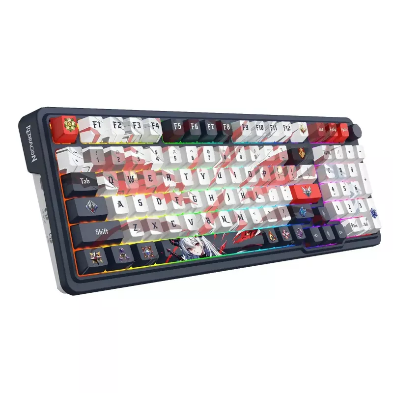 Mechaninė klaviatūra REDRAGON K686AK-RGB-PRO – RF belaidė + USB, Navy White, 1,5 m laidas