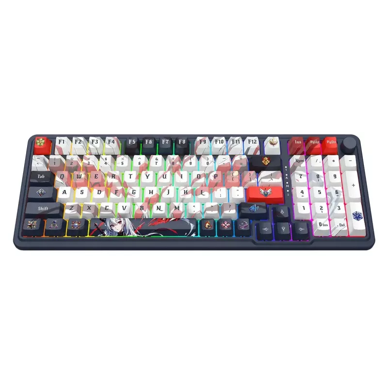 Mechaninė klaviatūra REDRAGON K686AK-RGB-PRO – RF belaidė + USB, Navy White, 1,5 m laidas