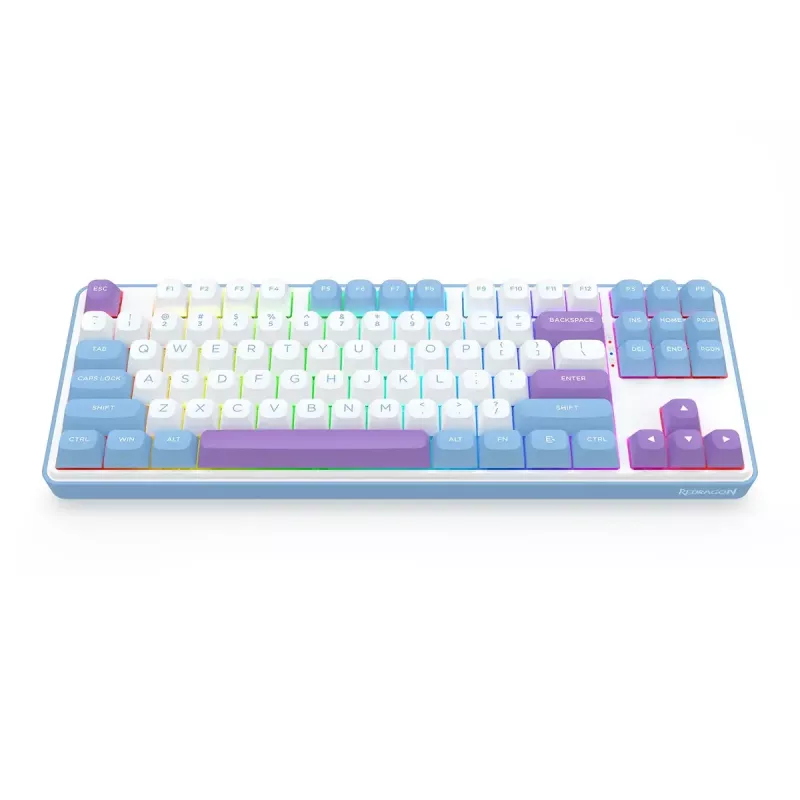 Mechaninė klaviatūra REDRAGON K707WBP-RGB-PRO StarBlade, laidas USB, mėlyna balta