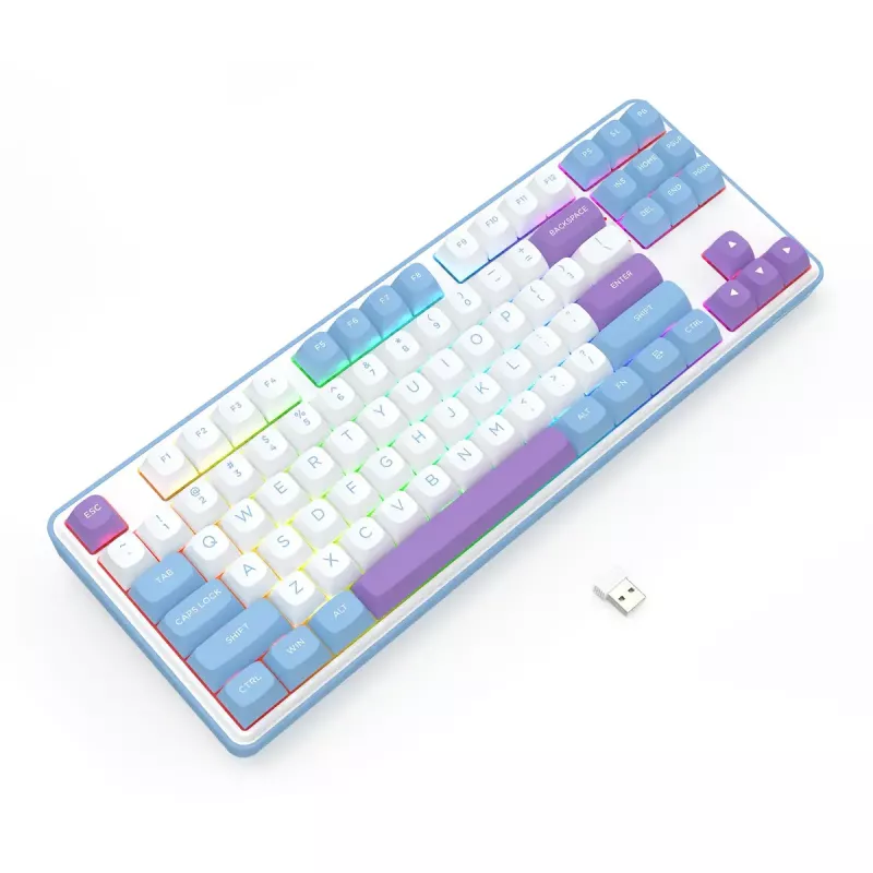 Mechaninė klaviatūra REDRAGON K707WBP-RGB-PRO StarBlade, laidas USB, mėlyna balta