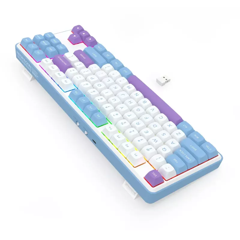 Mechaninė klaviatūra REDRAGON K707WBP-RGB-PRO StarBlade, laidas USB, mėlyna balta
