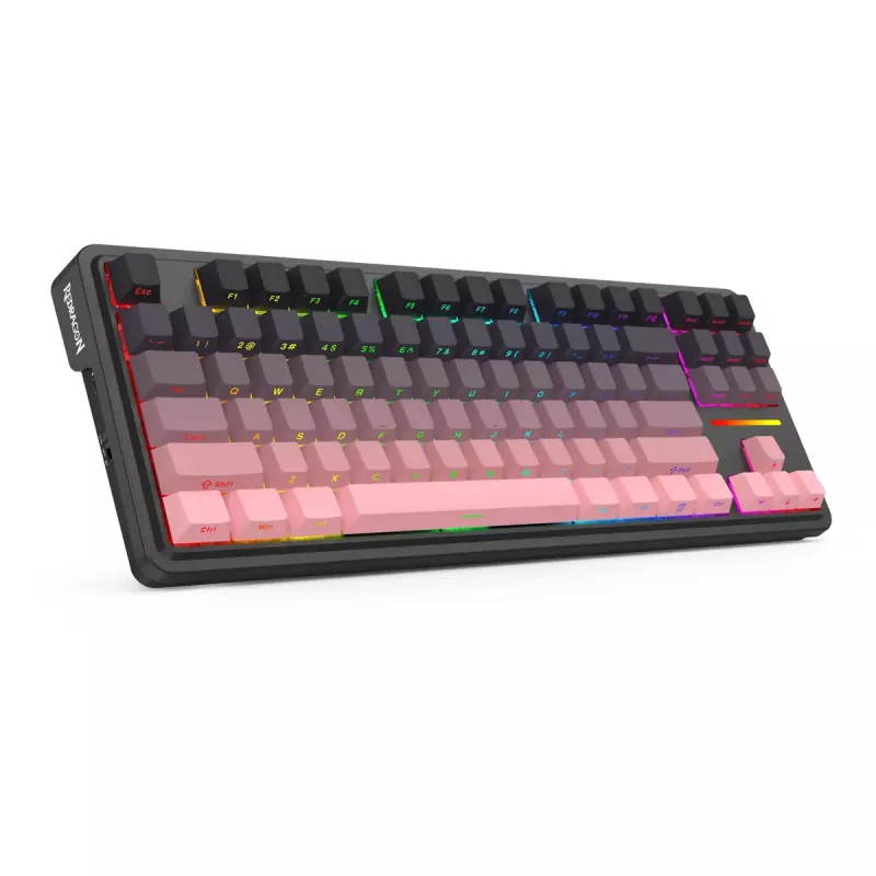 Mechaninė klaviatūra REDRAGON Antonium Pro K728SP-RGB-PRO – USB, RF belaidė, Bluetooth, juoda/rožinė