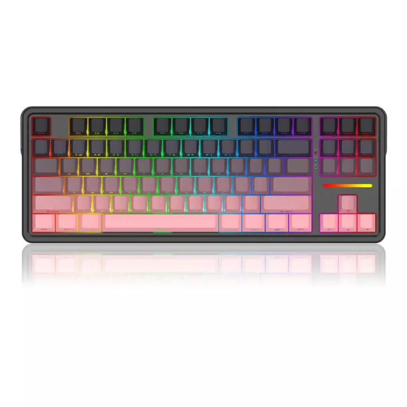 Mechaninė klaviatūra REDRAGON Antonium Pro K728SP-RGB-PRO – USB, RF belaidė, Bluetooth, juoda/rožinė