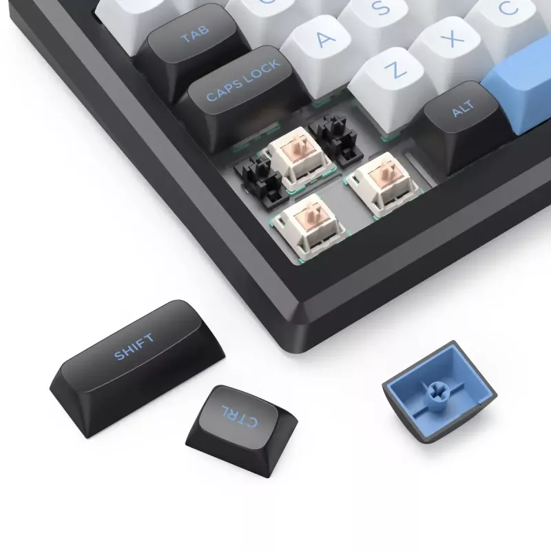 Mechaninė klaviatūra REDRAGON K732WLB-RGB-PRO URANUS PRO — 65%, USB + RF + Bluetooth, QWERTY, 1,5 m laidas, Juoda/Balta