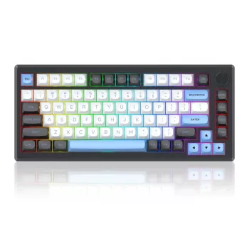 Mechaninė klaviatūra REDRAGON K732WLB-RGB-PRO URANUS PRO — 65%, USB + RF + Bluetooth, QWERTY, 1,5 m laidas, Juoda/Balta