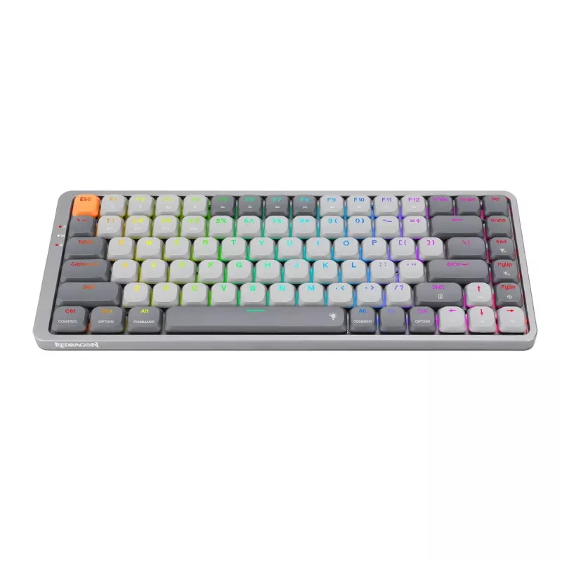 Mechaninė klaviatūra REDRAGON K652GG-RGB-PRO Azure pilka belaidė Bluetooth