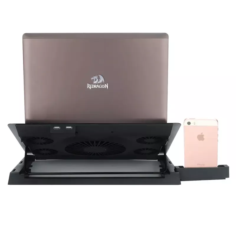 Aušinimo stovas nešiojamam kompiuteriui REDRAGON GCP500 Ivy, ergonomiškas, 5 ventiliatoriai