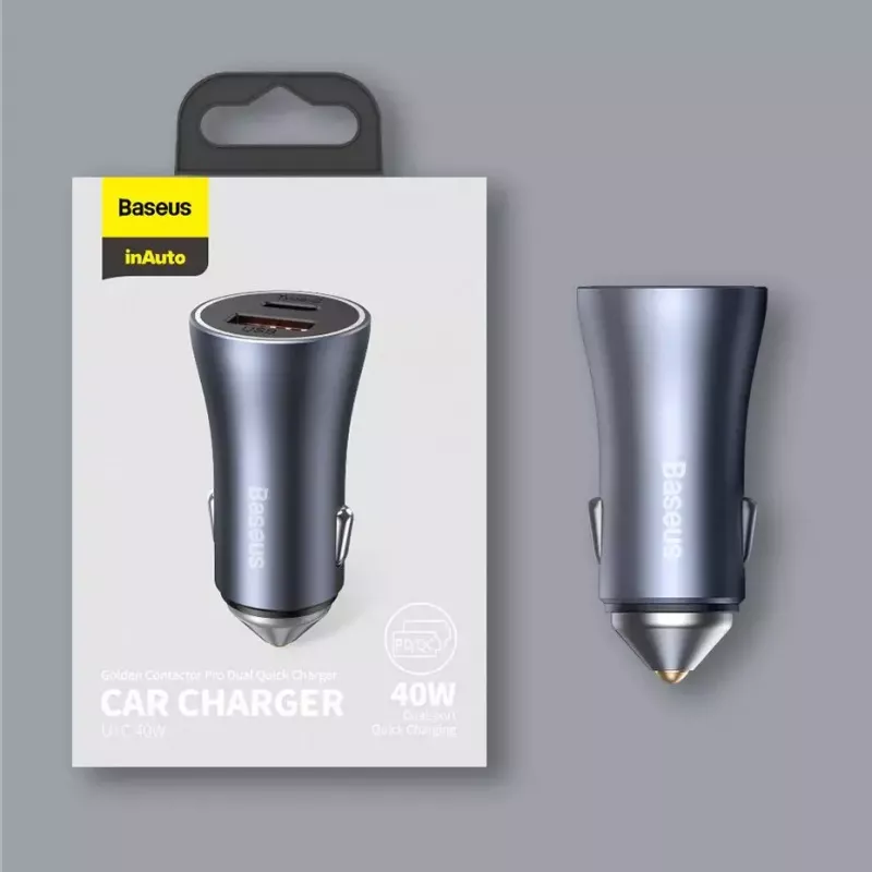Automobilinis kroviklis Baseus TZCCJD-0G 40W Tamsiai pilkas