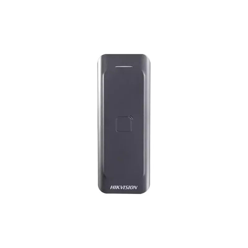 Prieigos kontrolės skaitytuvas Hikvision DS-K1802E, juodas, DC 0–12 V, max 0,15 A, 115,9×43,3×17 mm