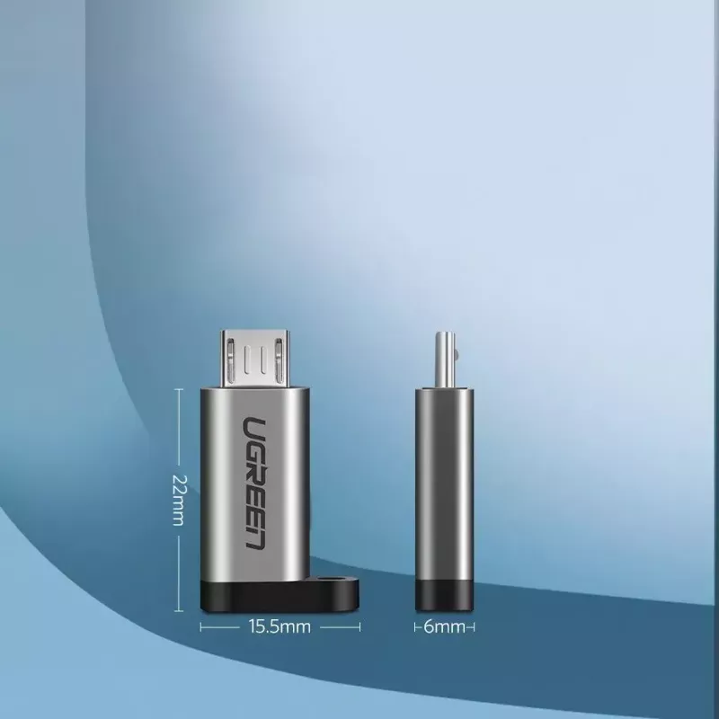 UGREEN USB-C į micro USB adapteris, pilkas