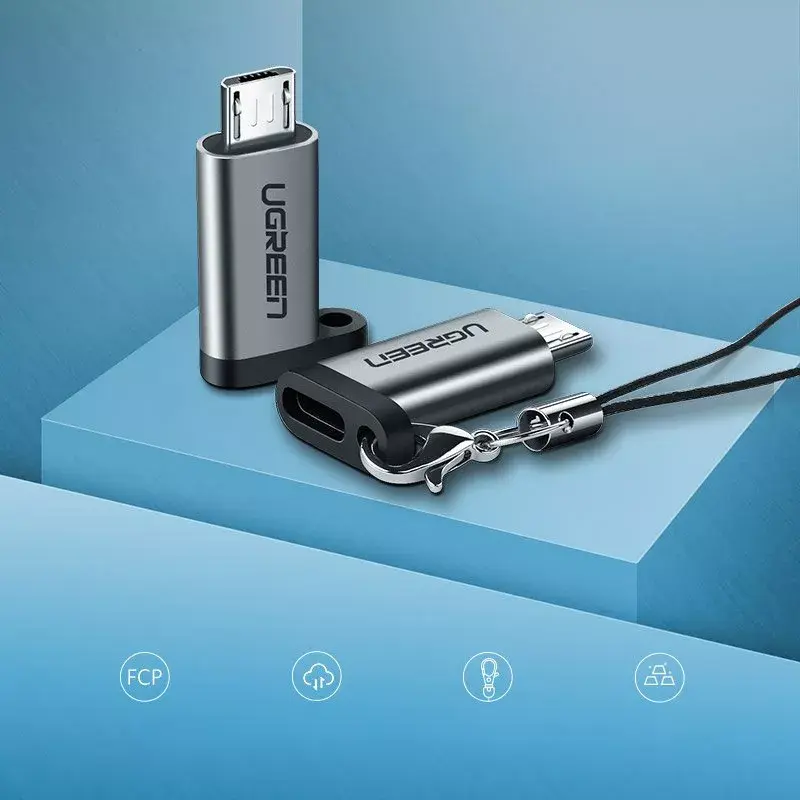 UGREEN USB-C į micro USB adapteris, pilkas