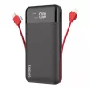 Powerbank Dudao K1Pro 20000mAh 15W su 4 integruotais kabeliais, juoda