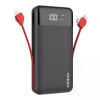Powerbank Dudao K1Pro 20000mAh 15W su 4 integruotais kabeliais, juoda