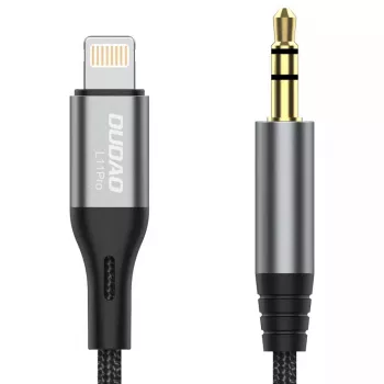DUDAO garso laidas Lightning – mini lizdas 3,5 mm 1 m pilkas L11PRO