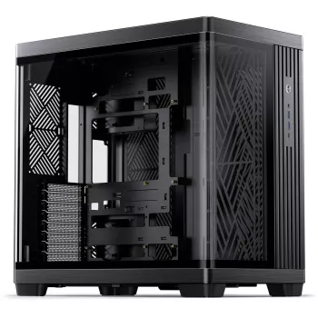 PC korpusas Jonsbo TK-4 Midi-Tower ATX su grūdinto stiklo šonine plokšte, juodas