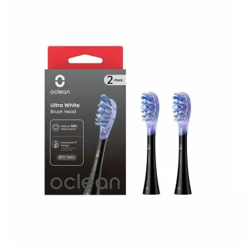 Oclean UW02 šepetėlių galvutės 2 vnt. juoda itin minkšta