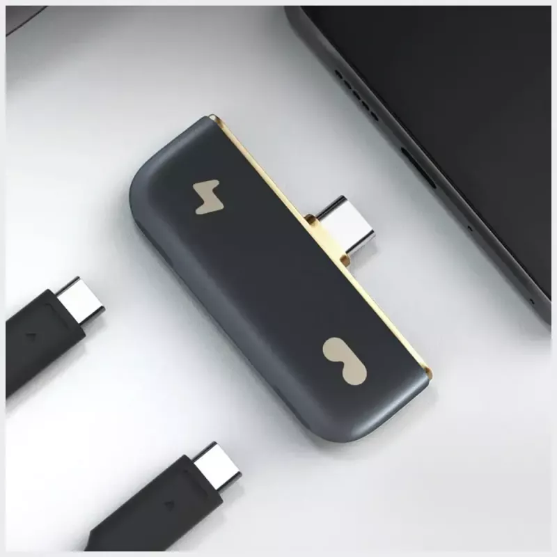 USB-C adapteris Rokid UNB23010 — 2x USB-C prievadai, juodas