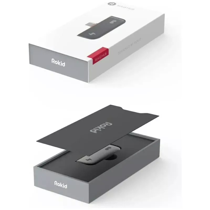 USB-C adapteris Rokid UNB23010 — 2x USB-C prievadai, juodas