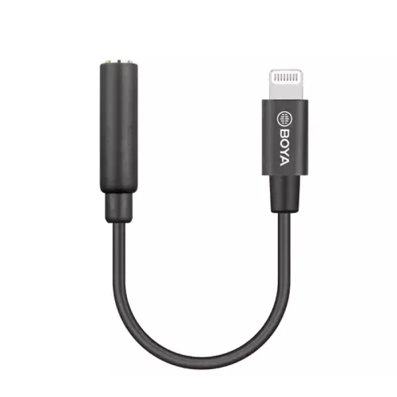 Laidas mobiliajam telefonui BOYA BY-K3 Juodas 3.5mm Lightning
