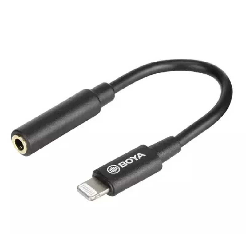 Laidas mobiliajam telefonui BOYA BY-K3 Juodas 3.5mm Lightning