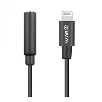 Laidas mobiliajam telefonui BOYA BY-K3 Juodas 3.5mm Lightning