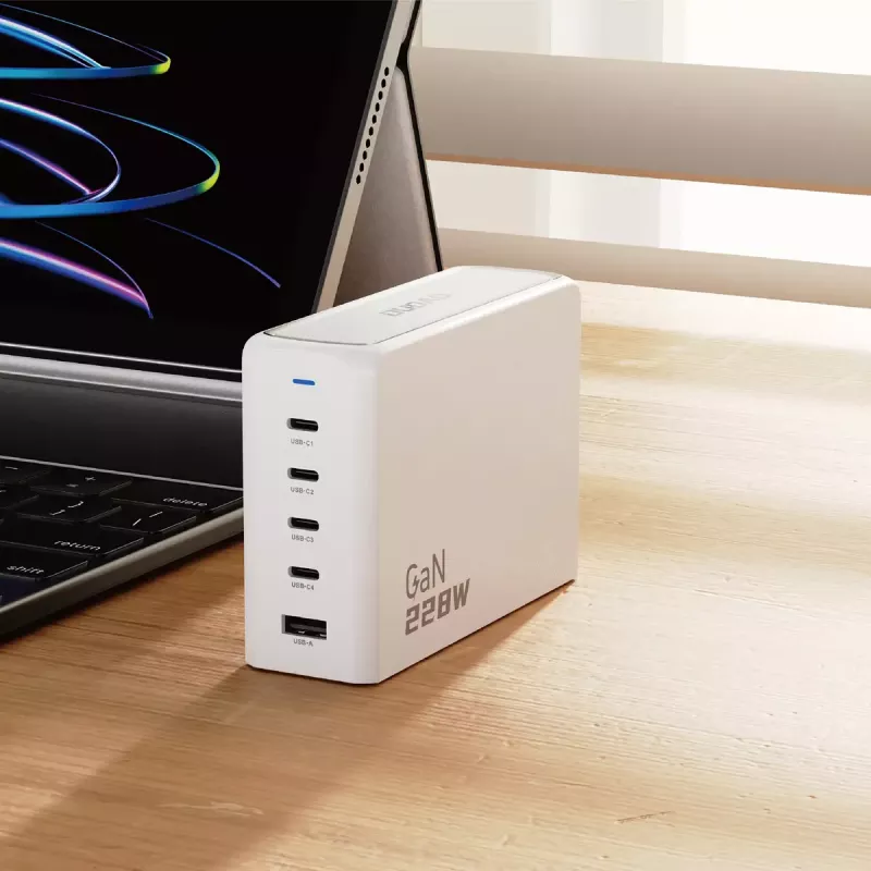 Kroviklis DUDAO A228EU 228W GaN 4xUSB-C 1xUSB-A