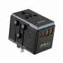 Kelioninis adapteris Dudao A35Pro 35W su 3× USB-C ir 2× USB-A, keičiamais kištukais EU/UK/AUS/US/JP – juodas