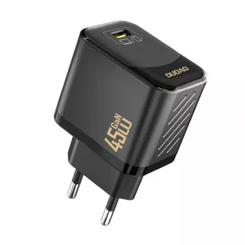 Sieninis įkroviklis Dudao A28 45W GaN USB-C, juodas – vieno prievado greitasis įkroviklis