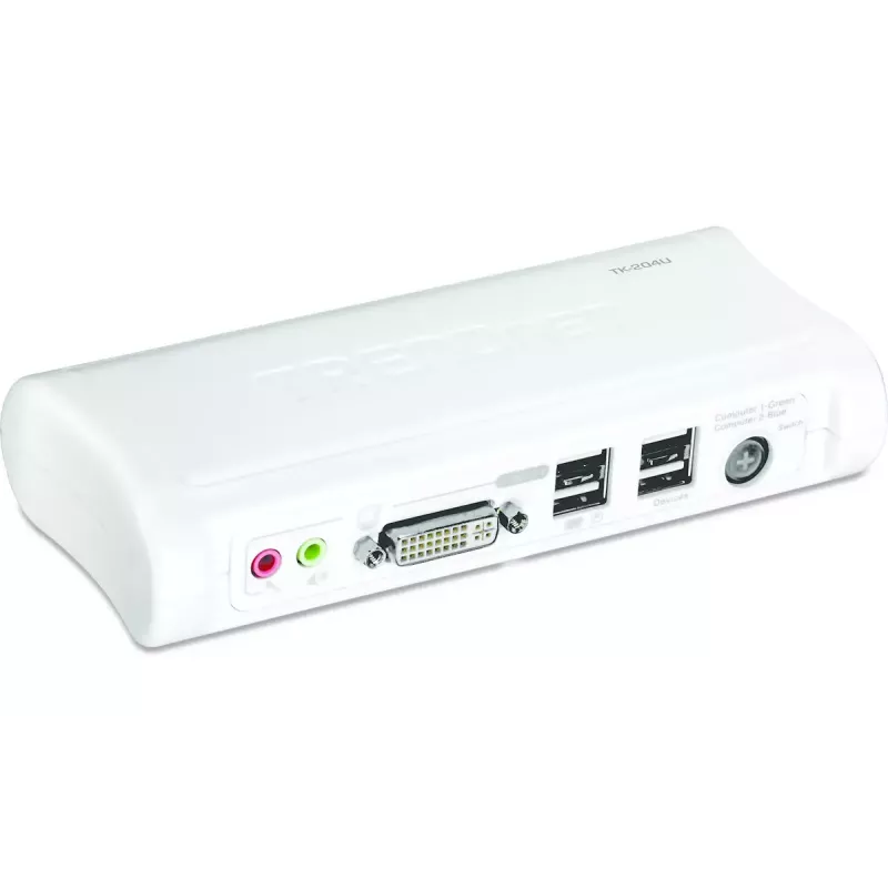 KVM jungiklis Trendnet TK-204UK 2 prievadų DVI USB su garso komplektu