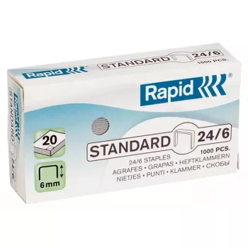 Segtuvų pakuotė Rapid 24/6, 1000 vnt., 6 mm kojelės ilgis