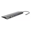 Deltaco USBC-DOCK2 belaidis dokas nešiojamam kompiuteriui, USB 3.2 Gen 1 Type-C, pilkas