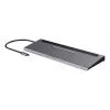 Deltaco USBC-DOCK2 belaidis dokas nešiojamam kompiuteriui, USB 3.2 Gen 1 Type-C, pilkas