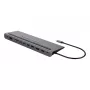 Deltaco USBC-DOCK2 belaidis dokas nešiojamam kompiuteriui, USB 3.2 Gen 1 Type-C, pilkas
