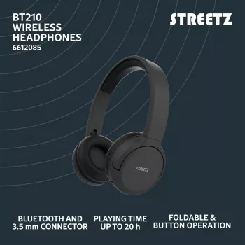 Ausinės Streetz BT210-BLK belaidės ir laidinės