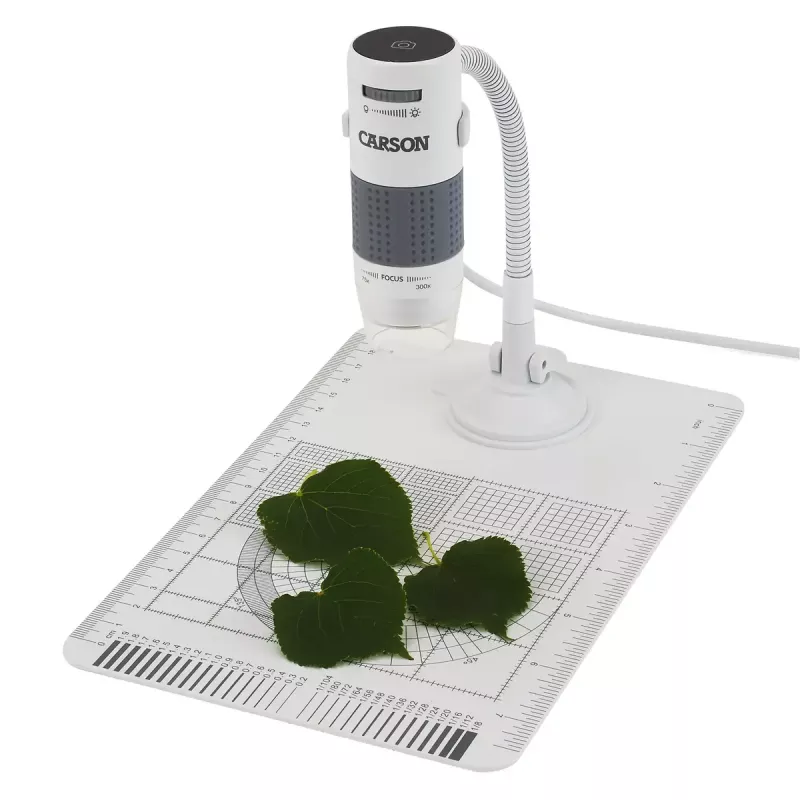 Skaitmeninis mikroskopas Carson EFLEX 300x, 75–300x didinimas, 1600×1200 kamera, pilkai baltas