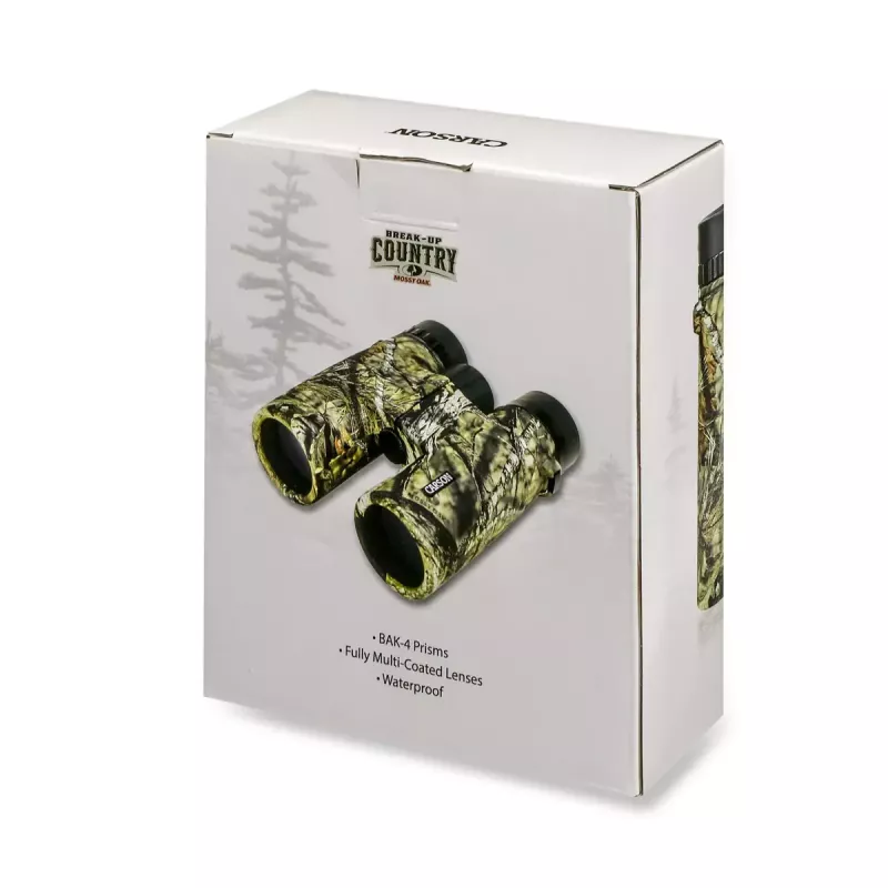 Žiūronai Carson JR 10x42 BAK-4 Roof, kompaktiškas kamufliažinis dizainas, 127×50,8×160 mm