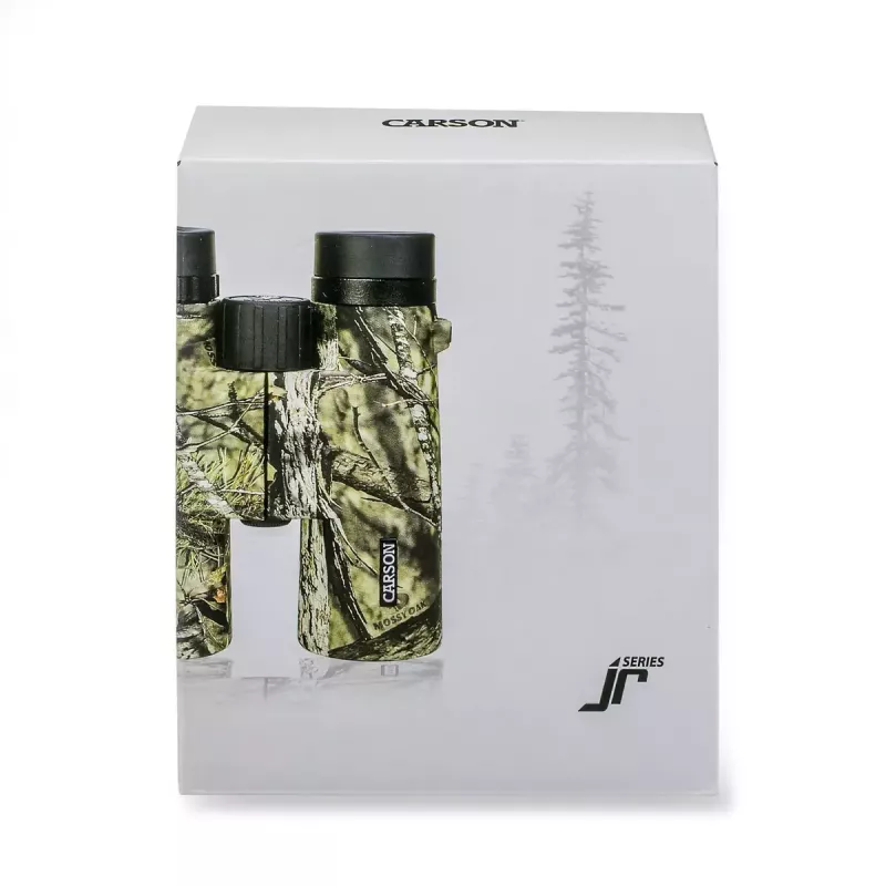 Žiūronai Carson JR 10x42 BAK-4 Roof, kompaktiškas kamufliažinis dizainas, 127×50,8×160 mm