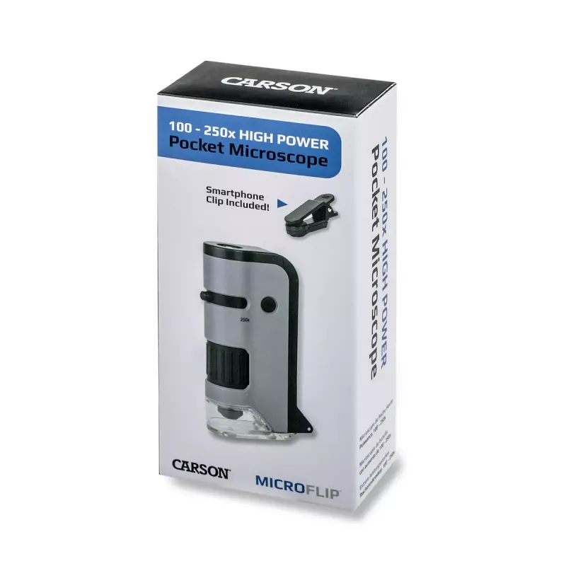 Skaitmeninis mikroskopas Carson MICROFLIP 250x Juodas Nerūdijantis plienas