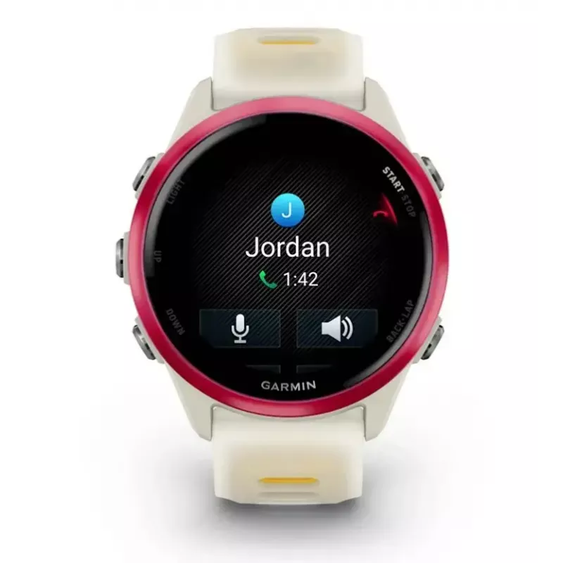GARMIN Forerunner 570 sportinis išmanusis laikrodis 42 mm, 1,2 colio AMOLED 390×390, GPS, Wi‑Fi, 8 GB, 42 g, silikoninis dirželis