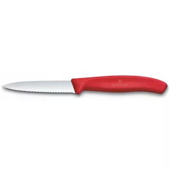 Virtuvinis peilis Victorinox Swiss Classic 8 cm daržovių peilis raudonas — 8 cm ašmenys, plastikinė rankena