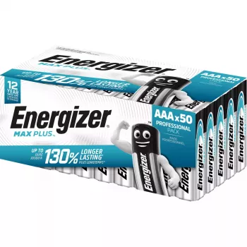 Energizer Max Plus AAA (LR03) 1,5 V šarminės baterijos, 50 vnt. pakuotė