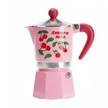 Moka puodas BIALETTI Rainbow 3 puodeliams Fruit Vibes rožinis