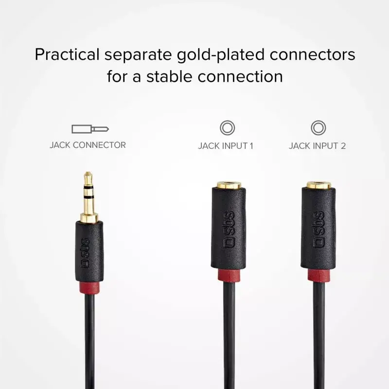 SBS Audio stereo kabelis 3,5 mm lizdu su dalikliu