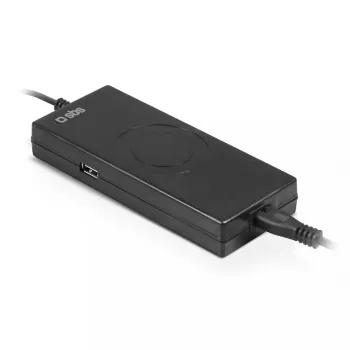 SBS Portable 90W nešiojamojo kompiuterio maitinimo blokas, vidaus naudojimui, juodas, 2,2 m