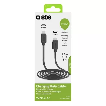 Duomenų ir įkrovimo laidas SBS TECABLETCC31K USB C 1,5 m USB 3.2 Gen 1